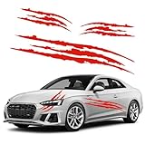3pcs Car Monster Claw Stickers Vinyl Claw Marks Decals, 1 Full Set Car Hood Decal...