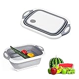 Portable Folding Cutting Board Washing Fruit and Vegetable Basin Collapsible Cutting Board Multifunc