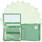 100-Sheets Oil Blotting Sheets for Face with Mirror & Puff - Absorbs Oil, Controls Shine, Portable for Skin Tending & Makeup