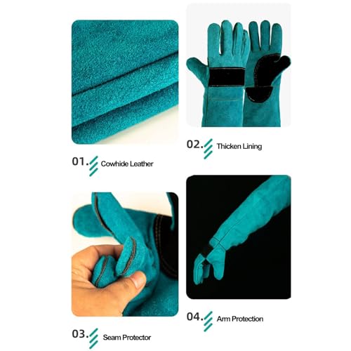 Anti-Bisshandschuhe für Hunde und Katzen, Fellpflege-Handschuhe, Leder-Schweißhandschuhe, Vogelhandhabung, Falkenhandschuhe, Greifer, Anti-Biss-Futterhandschuhe