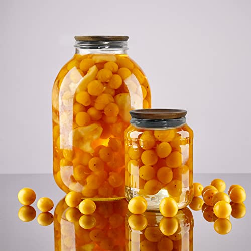 6 Pack Mason Jar Lids Regular Mouth，Acacia Wood Ball Regular Mouth Lids，Reusable Mason Jar Lids With Food Grade Material Silicone Sealing Rings,Jar Wooden Storage Lids, Regular, Brown…（70Mm） #TOP4