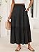 ANRABESS Maxi Skirts for Women Chiffon Elastic High Waisted 2026 Summer Boho Casual Flowy Pleated A-Line Flared Long Skirt Black