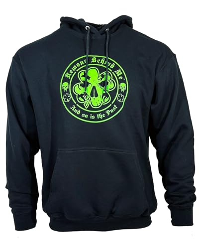 Demons Behind Me Clover Black Hoodie - Unisex3