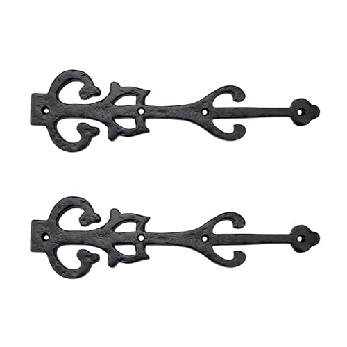 Adonai Hardware AH-277X77-HNG-012-IR 10.9 Inch Izehar Heavy Duty Antique Cast Iron Strap False/Faux/Dummy Hinge Fronts (2 Pack, Black Powder Coated) For Vintage Barn Doors cover