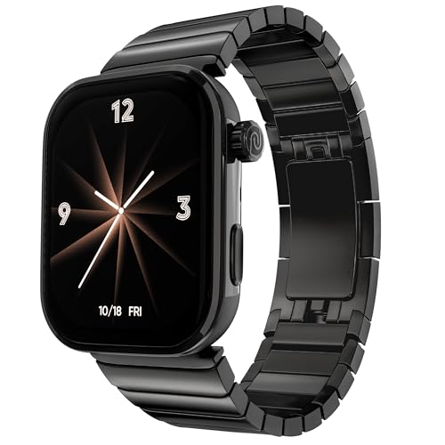 Noise Pro 6 Max Smart Watch:Intelligent AI, Endless AI Watch Faces, AI Companion, 1.96 AMOLED, Stainless Steel Build, Built-in GPS, 5 ATM, EN2 Processor, for iOS & Android(Chrome Black)