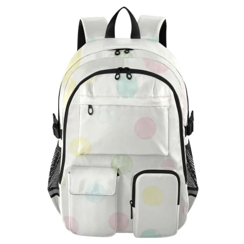 Mochilas de viaje de 17.5 pulgadas con lunares de colores para adolescentes