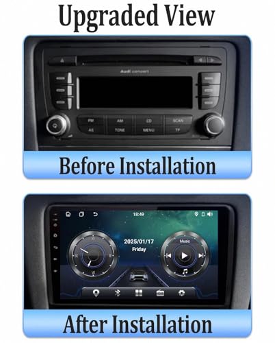 Radio multimedia con Android Auto y cámara trasera para Audi A3 2 8P de 2003 a 2013 2