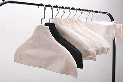 4 Pieces Hanger Non-Slip Cloth Cover Cotton and Linen Fabric Clothes Support Cloth Cover Clothes Hanger Cloth Cover for Home Clothing Store Use, 43 x 20cm, White by lasenersm - Image 4