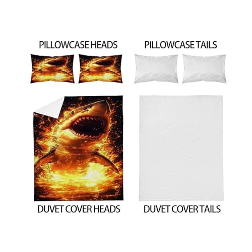 Parure de lit requin microfibre ultra douce imprimé faune sauvage - 4