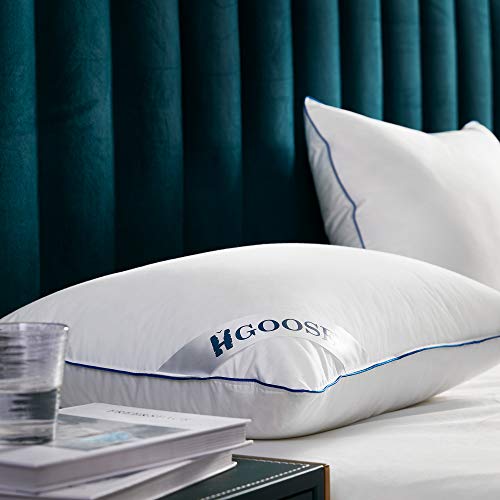 Almohada de algodón estándar con triple cámara y relleno de plumón miniatura 3