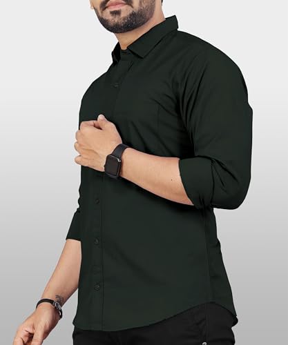 Image of Men's Cotton Full Sleeve Shirt | Regular Fit Casual & Formal Wear with Patch Pocket