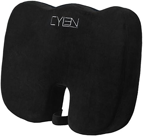 CYLEN Home-Memory Foam Bamboo Charcoal Infused Ventilated Orthopedic Seat Cushion for Car and Wheel Chair - Washable & Breathable Cover (Wine)