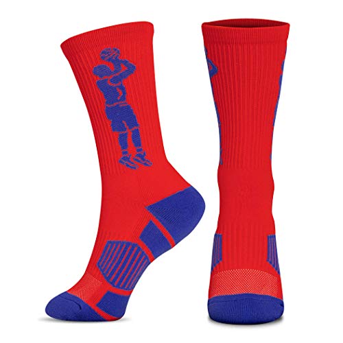 Image of ChalkTalkSPORTS Basketball Socks - Cushioned Mid-Calf Crew - Youth & Adult | Moisture-Wicking Performance Blend, Athletic Basketball Gear, Stay-Up Technology, Arch Support, Breathable, Boys and Men