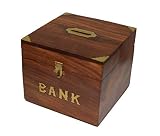OM SHRI OM Indian Coin Bank Money Saving Box - Banks for Kids & Adults - Wood Vacation Piggy Bank