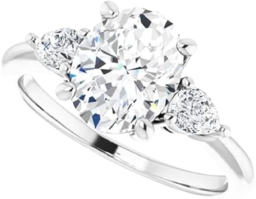 Jewelery Art Oval Cut 2CT-6CT Colorless Moissanite Engagement Ring |