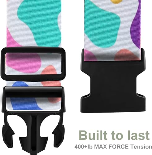 Image of Luggage Straps for Suitcases TSA Approved Easy Pack Organized Suitcase Strap, Luggage Strap, Luggage Belt Strap, Bag Straps for Luggage. Buckle Straps Travel Accessories (Cow Printing)