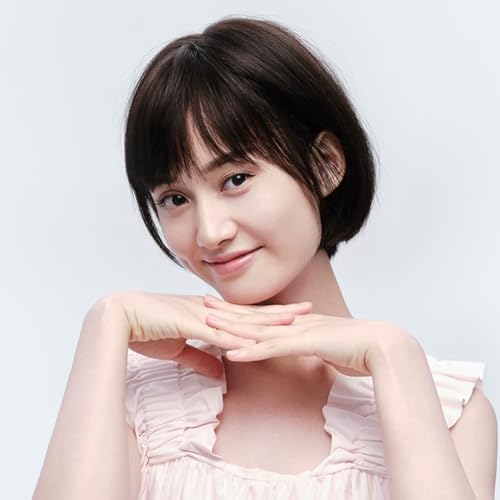 Rebecca Youth ウィッグ ボブ 医療用 女装 レディース フルウィッグ ショートストレート女装 人毛 総手植え エアーバング 分け目自由 通気 自然 小顔 人気 抗菌 分け目自由 (青みグレー, 25CM)