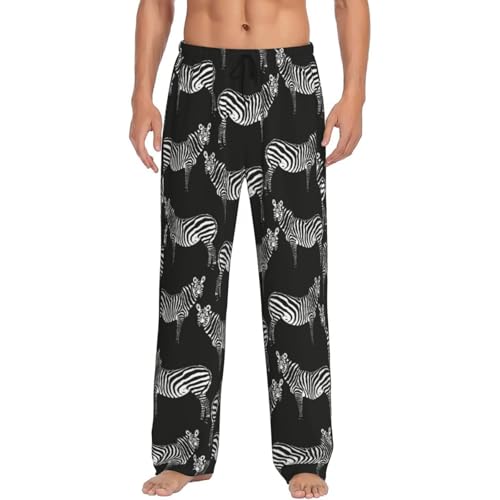 Cool Black Zebra Mens Pj Pants,Soft Men Lounge Pants,Mens Pajama Pants Bottoms,Sleep Pants For Men4
