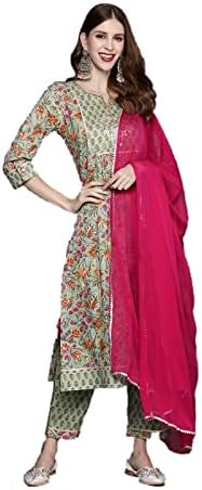 kurta set for women with dupatta indian style kurti palazzo Trous...