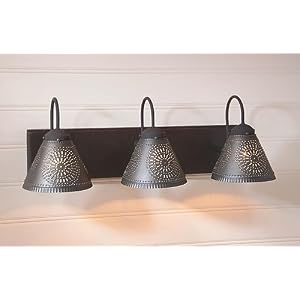 Irvin's Country Tinware Crestwood Vanity Light in Black Irvins Country Tinware Crestwood Vanity Light in Black