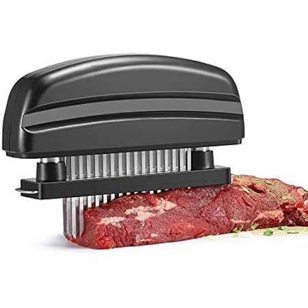 Amazon お肉のすじ切り器 筋きりカッター 肉たたき ミートソフター 肉筋切り器 ミートテンダライザー ジャカード48本刃 ステンレス製 お肉をやわらかく美味しく楽しめる プロの仕上がり ステーキ 焼肉 q とんかつ 肉たたき ミートテンダライザー オンライン通販