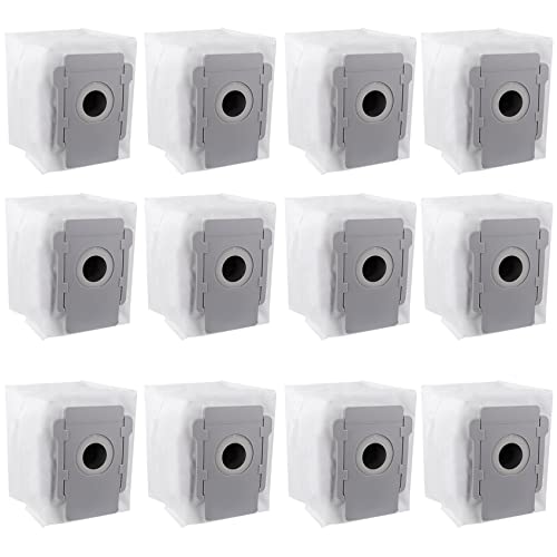 Foinwer 12 Stück Staubsaugerbeutel für iRobot Roomba i7, i7+, i7Plus, i8, i8+, i3, i3+, i4, i4+, i6, i6+, j7, j7+, s9, s9+, s9Plus Absaugstation für iRobot Roomba i7 Staubsauger Ersatzteil Cover