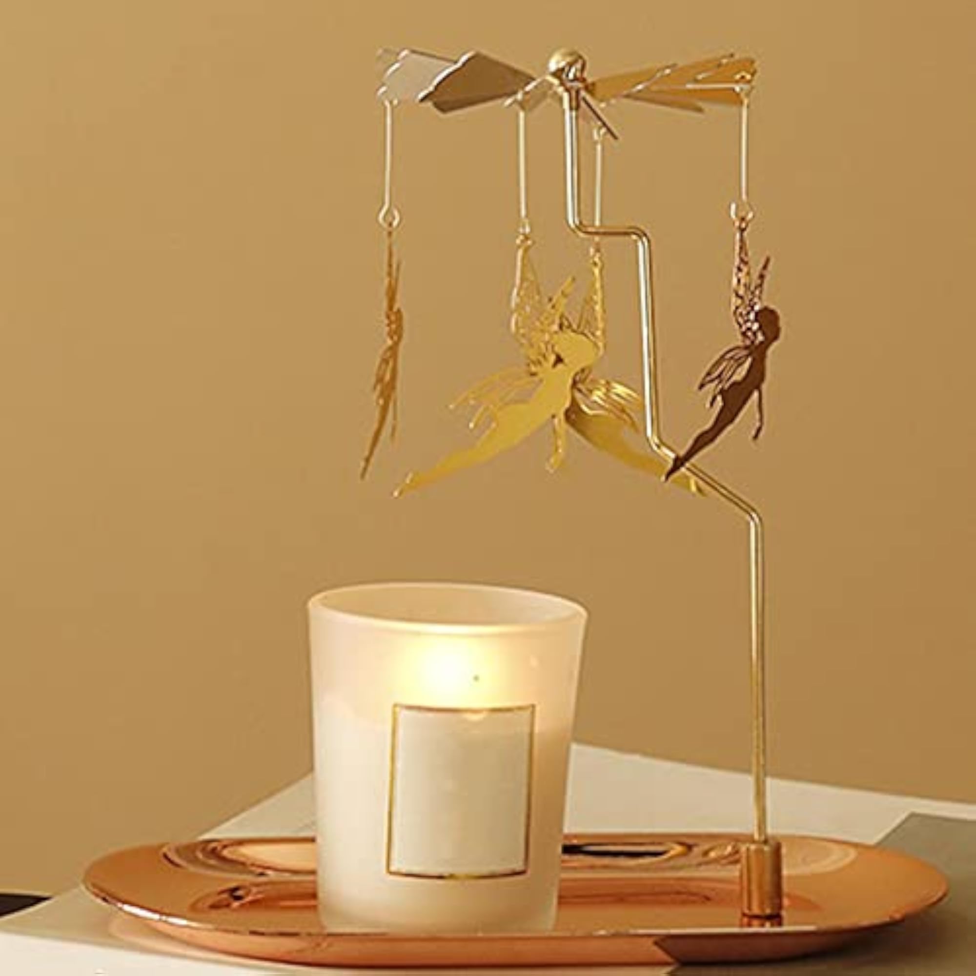 Rotating Spinning Tea Light Holder Stand Elf