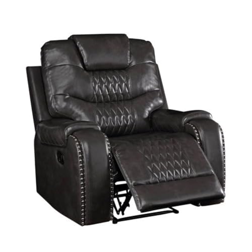 Image of Torque Mikkel 1 Seater Recliner Chairs for Home Office-Black | Leatherette Recliner Sofa 1 Seater | Manual Relaxing Single Chair for Adults -1 Year Warranty