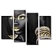 4 Pieces Abstract Poster Printed Golden Egyptian Queen Beauty Black Woman Portrait Wall Art Canvas Print Frame Picture Painting for Office Hallway Home Decor Gift Direct Hanging