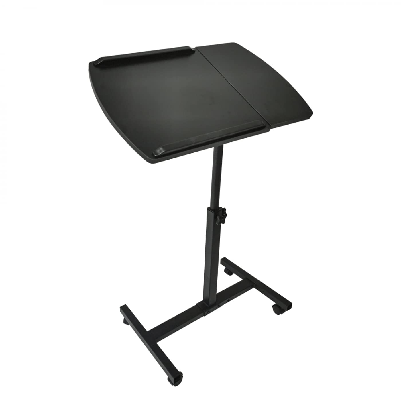 Soporte para ordenador portátil - mesa auxiliar - ruedas giratorias - altura ajustable - negro