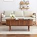 Fluted Lift Top Coffee Table with Hidden Compartment, Fully Assembled Wooden Center Table, Modern Oval Lift Tabletop for Home Living Room Office, Walnut