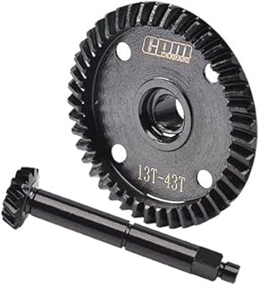 Medium Carbon Steel Transmission Gear Set 13T/43T for Losi 1:8 LMT 4WD Solid Axle Monster Truck/Mega Truck Brushless/LMT Grave Digger/Son-uva Digger/TLR Tuned LMT Kit Upgrades - Black