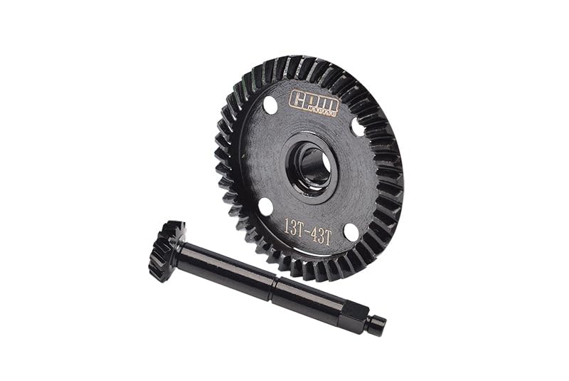 Medium Carbon Steel Transmission Gear Set 13T/43T for Losi 1:8 LMT 4WD Solid Axle Monster Truck/Mega Truck Brushless/LMT Grave Digger/Son-uva Digger/TLR Tuned LMT Kit Upgrades - Black