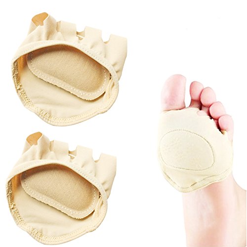 Forefoot Pads,Fingerless Half Socks Five Toes Floor Socks Wicking Casual for Women's High-heeled Fore Foot Cushion,Beige,One Size