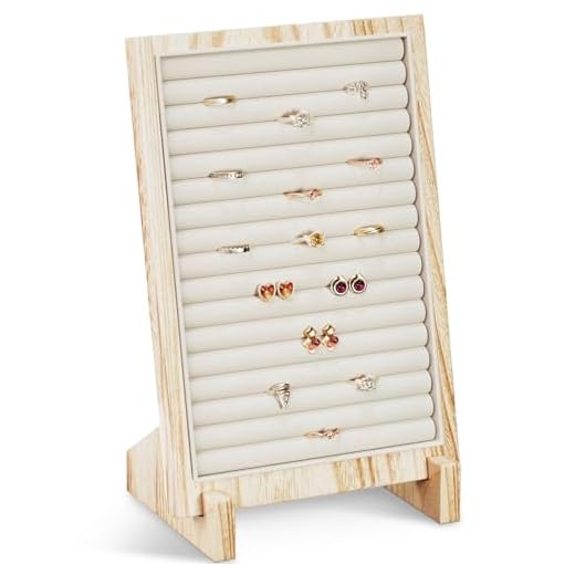 Lolalet Porte Bagues Affichage, Présentoir Bagues en Bois, Porte Bijoux pour Vendeurs Foires -Original