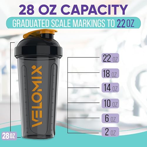 -2 Pack- 28 oz Protein Shaker Bottles for Protein Mixes - 2x Wire Whisk | Leak Proof Shaker Cups for Protein Shakes | Protein Shaker Bottle Pack (Golden Stone)