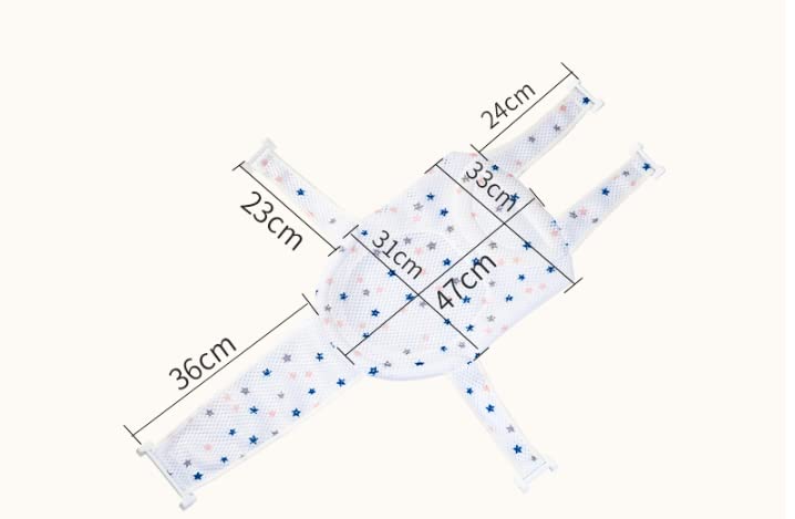 Image of Breathable Mesh Newborn Baby Bath Mat Floating Foam Baby Tub Pillow Adjustable Non-Slip Bath Seat Pad Bath Cushion for Bathtub for 0-18 Months (Style 2-Blue(mesh)) (White)