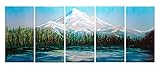 Mount Hood 5-Panel Set Handmade Metal Wall Art 24' x 59'
