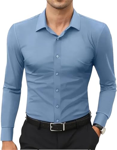 Chemise bleu haze homme élégante pour mariage et soirée chic