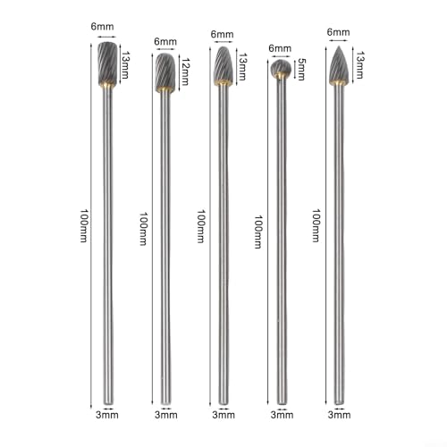 Set de 5 fresas rotativas 100mm para madera y metal miniatura 3