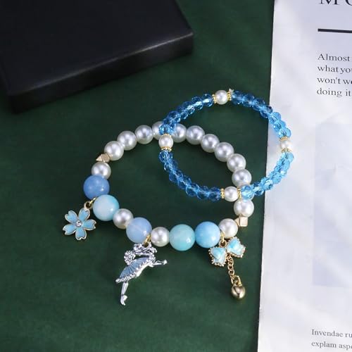 Image of Ballerina Bracelet Dance Recital Bracelet Ballerina Blue Bracelet Cute Ballerina Dance Beaded Bracelet Ballerina Friendship Bracelets Ballerina Party Jewellery