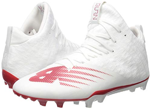 New Balance Men's Burn X2 Mid-Cut Lacrosse Shoe, White/Red, 14 M Us #TOP6