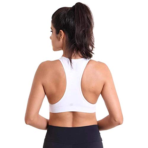 Top Feminino Fitness Suplex Branco transpassado Nadador Academia