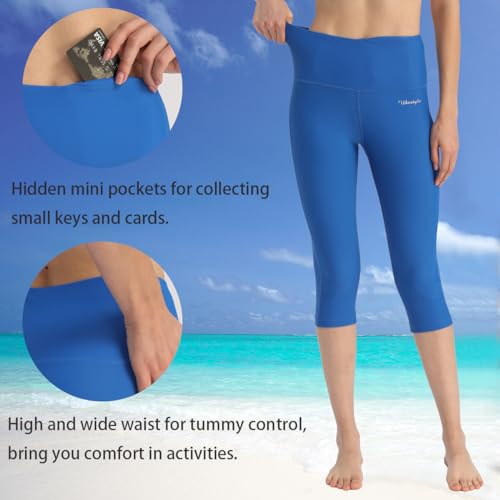 Image of Ubestyle UPF 50+ High Waist Women's Yoga Capri Leggings Swimming Tights Sun Protective