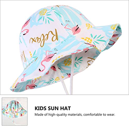 Amosfun Chapéu de pescador de flamingo, chapéu infantil de pescador, chapéu de proteção solar para c