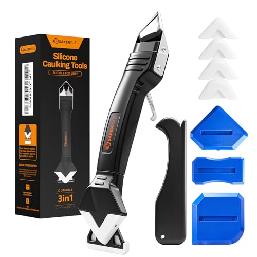 Sakerplus 3-in-1 Silicone Caulking Tools with Scraper, Caulk Remover Kit