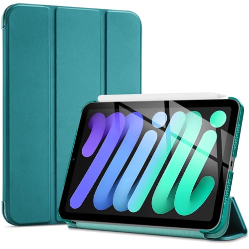 Image of ProCase Smart Case for iPad mini 7 A17 Pro 2024 /Mini 6 2021 8.3 inch -Green | Slim iPad Mini 7th /6th Gen Case Hard Back Cover for iPad Mini 7th Gen A2995 /A2996 /A2993 /6th Gen A2567 A2568 A256