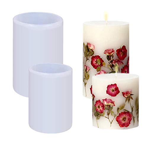 Cylinder Molds for Candle Making, Cylinder Resin Silicone Molds, Candle Mold for Beeswax Silicone Molds for Resin Casting Epoxy Resin Molds for Making Candles (2 Pcs)