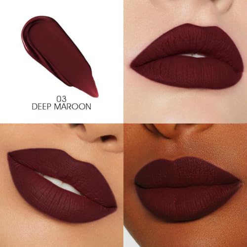 Image of Colors Queen Totally Matte Liquid Lipstick | Intense Color Payoff, Lightweight & Comfortable, One Swipe Application | Long Lasting, Non Transfer Liquid Lipstick for Women (03 - Deep Maroon, 7.5g)
