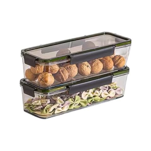 VANDHOME Pasta Containers with Lids Plastic Food Container for Pasta Organizer, Airtight Cereal Dispenser Spaghetti Containers for Pantry Organization and Storage, BPA Free 1.5L Set of 2 Cover